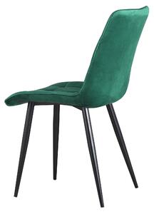 Scaun tapitat cu stofa si picioare metalice Coral Velvet Verde / Negru, l51xA44xH89 cm