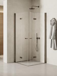 New Trendy New Soleo Gunmetal Brushed cabină de duș 90x90 cm pătrat grafit periat/sticlă transparentă K-2251