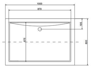 Besco Alpina Slimline cădiță de duș dreptunghiulară 100x80 cm alb #BAA-10814-P