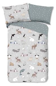 Lenjerie de pat din flanelă pentru copii Good Morning Arctic, 140 x 200 cm