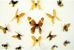 Set 18 autocolante cu efect 3D Ambiance Butterflies Yellow