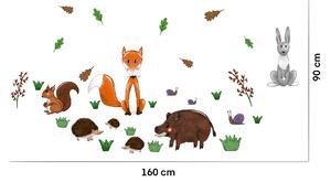Autocolant de perete „Animale din pădure 2” 160x90cm