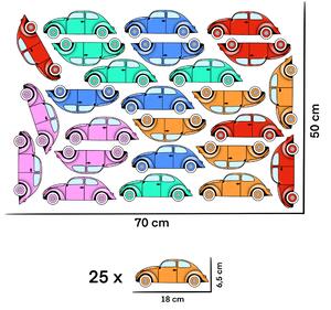 Autocolant de perete „Mașini colorate” 18x6 cm