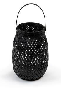 Felinar din bambus Compactor Bamboo Lantern, ⌀ 18 cm, negru