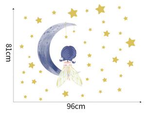 Autocolant de perete „Zână pe lună” 96x81cm