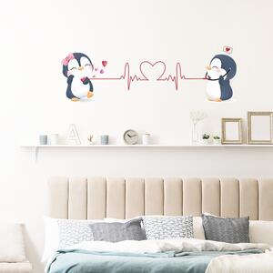 Autocolant de perete "Pinguinii" 57x18cm