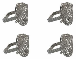 Set 4 inele pentru șervețele din metal Villa d'Este Argento, argintiu