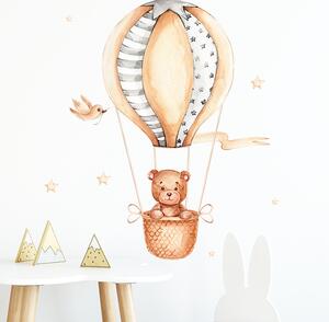 Autocolant de perete "Balon cu aer cald cu pisica" 50x70cm