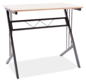 Masa de birou din pal si metal, B-120 Stejar / Maro Inchis, L80xl51xH72 cm