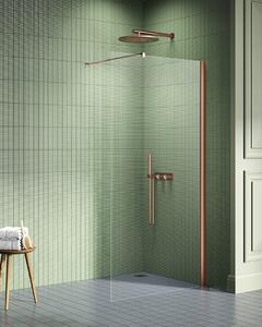 New Trendy New Soleo Copper Brushed perete cabină de duș walk-in 100 cm cupru periat/sticla transparentă K-2104-WP