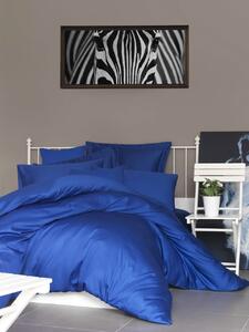 Lenjerie de pat dubla Super King (FR), 3 piese, De Dark Blue, Patik, Bumbac Satinat