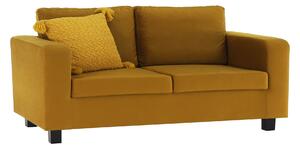 Canapea complet tapiţată, 3 locuri, ţesătură muştar, LUANA
