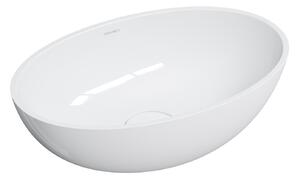 Omnires Shell M+ lavoar 50x32 cm ovale de blat alb luciu SHELL500UNBP