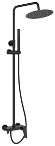 Invena Alonia set de duș perete cu duș de ploaie negru AU-70-D04
