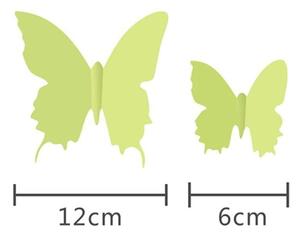 Set 12 autocolante fosforescente 3D Ambiance Butterflies
