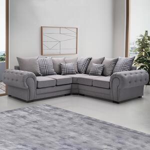 Canapea universală de colţ, gri / model, MOLA