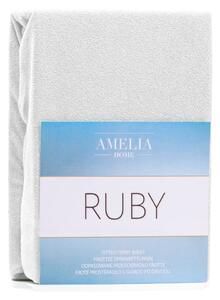 Cearșaf elastic pentru pat dublu AmeliaHome Ruby Siesta, 200-220 x 200 cm, alb