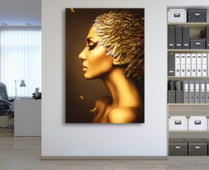 Canvas - Gold Feathers 50 x 70 cm