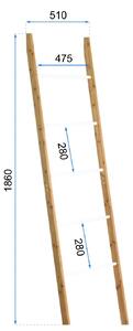 Raft pentru carti înalt BAMBUS 186cm