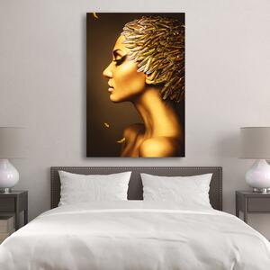 Canvas - Gold Feathers 50 x 70 cm