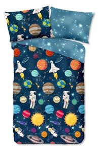 Lenjerie de pat din flanelă pentru copii Good Morning Spaceworld, 140 x 200 cm
