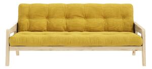 Canapea variabilă cu tapițerie din catifea reiată Karup Design Grab Raw/Honey