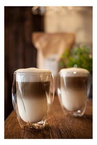 Set 2 pahare cu perete dublu Vialli Design Latte, 300 ml