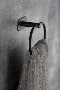 Suport de perete pentru prosoape din oțel inoxidabil Wenko Orea Ring Turbo-Loc®, negru mat