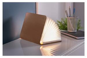 Veioză de birou cu LED Gingko Booklight Mini, formă de carte, maro