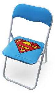 Scaun pliabil pentru copii, din metal si PVC, l44xA44xH80 cm, Superhero Superman
