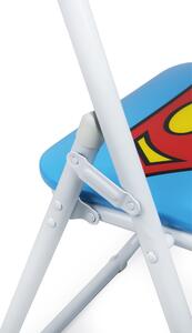 Scaun pliabil pentru copii, din metal si PVC, l44xA44xH80 cm, Superhero Superman