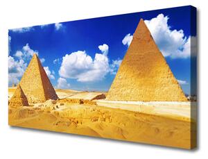 Tablou pe panza canvas Desert Piramidele Peisaj Galben Albastru