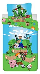 Lenjerie de pat din bumbac Jerry Fabrics Minecraft Outdoor Mobs, 140 x 200 cm, 70 x 90 cm