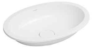 Omnires Shell M+ lavoar 48x31 cm ovale sub blat alb mat SHELL480UPBM