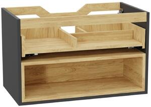 Excellent Tuto 2.0 corp dulap 80x46.5x50 cm sub chiuveta pe perete gri-stejar MLEX.2171.800.GRBL