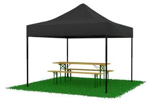 Cort pavilion pliabil 3x3 negru SQ LITE