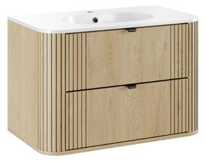 Set dulap Comad Ovalia Cremona OVALIA CREMONA 82-80-46-2S, lavoar Comad Pure PURE WHITE GLOSS UM 80-46