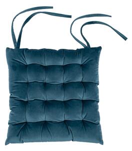 Pernă scaun din catifea Tiseco Home Studio, 37 x 37 cm, albastru