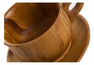 Ceașcă și farfurie din lemn de bambus Bambum Cortado, 120 ml
