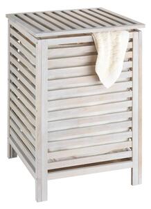 Coș din lemn pentru baie Wenko Laundry Bin Norway, alb