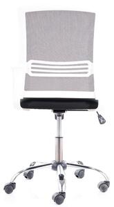Scaun de birou ergonomic tapitat cu stofa Qwin-844 Negru / Gri, l59xA45xH93-102 cm