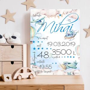 INSPIO-pictură Dibond - Cadou pentru botez - Tăbliță cu dimensiunea 40x30 cm, pentru băiat, cu livrare GRATUITĂ Cadou pentru copil