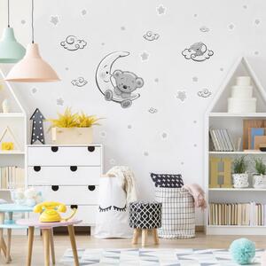 INSPIO-Autocolant textil - Autocolant pentru perete - Ursuleț gri sticker perete copii