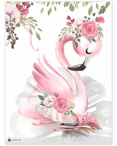 INSPIO-pictură Dibond - Pictură pentru fetițe - Flamingo