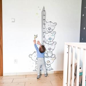 Metru de perete pentru copii - Ursuleți