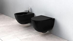 Vas WC suspendabil Rea Carlo Mini Rimless Flat negru MAT