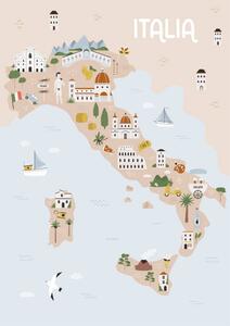 Ilustrație Vector illustration of map of Italy, undefined undefined