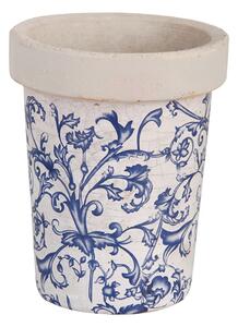 Ghiveci ceramică Esschert Design, alb - albastru