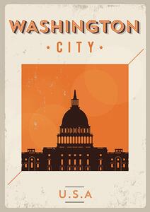 Ilustrație Typographic Washington City Poster Design, kursatunsal