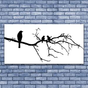 Tablou pe panza canvas Păsări Branch Art Negru